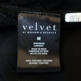 Velvet by Graham & Spencer Dress Cherish Laos Black Pintuck Chiffon Size Medium