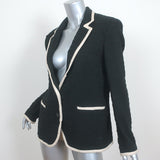 Isabel Marant Etoile Tweed Blazer Fania Black Cotton-Blend Size 42