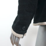 Isabel Marant Etoile Tweed Blazer Fania Black Cotton-Blend Size 42