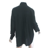 Zadig & Voltaire Rhinestone Stars Shirt Tamara Strass Black Crepe Size Small