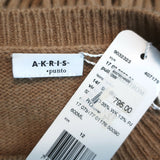 Akris Punto Fringe Sweater Wool & Camel Hair Basketweave Knit Size 12 NEW