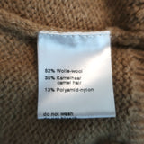 Akris Punto Fringe Sweater Wool & Camel Hair Basketweave Knit Size 12 NEW