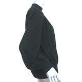 Co Cashmere Mock Neck Sweater Black Size Small Blouson Sleeve Pullover