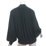 Co Cashmere Mock Neck Sweater Black Size Small Blouson Sleeve Pullover