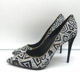 Salvatore Ferragamo Fiore Mosaic Beaded Pumps Size 10 Pointed Toe Heels