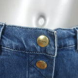 FRAME Snap-Front Denim Mini Skirt Claire Blue Stretch Cotton Size 29