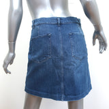 FRAME Snap-Front Denim Mini Skirt Claire Blue Stretch Cotton Size 29