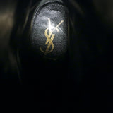 Yves Saint Laurent Tribute Platform Boots Gray Suede & Black Patent Size 38.5