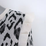 Rachel Zoe Leopard Ruffle Sweater Heidi Cream Cotton-Cashmere Size Extra Small