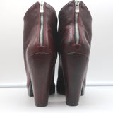 Officine Creative Platform Ankle Boots Wine Leather Size 40 High Heel Booties