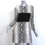 Carven Long Sleeve Mini Dress Paneled Snake Print Crepe Size 36