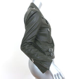 FRAME PCH Leather Moto Jacket Deep Moss Size Extra Small