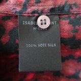 Isabel Marant Etoile Button Down Blouse Black/Red Printed Silk Size 2