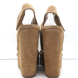 Pedro Garcia Platform Slingback Wedge Sandals Tamesis Brown Suede Size 40 NEW