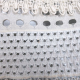 Chloe Sweater Cream Lace-Trim Pointelle Knit Size Small Crewneck Pullover