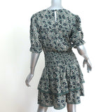 SEA Smocked Mini Dress Lucia Clover Floral Print Voile Size 6 Short Sleeve