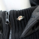 Eisbar Hooded Puffer Vest Black Ribbed Knit Size Medium