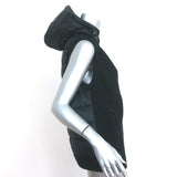 Eisbar Hooded Puffer Vest Black Ribbed Knit Size Medium