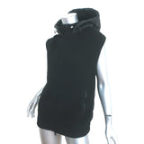 Eisbar Hooded Puffer Vest Black Ribbed Knit Size Medium