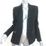 Rebecca Taylor Blazer Black Lace-Trim Twill Size 8 Open Front Jacket