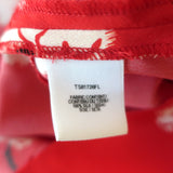 Derek Lam 10 Crosby Asymmetrical Blouse Red Floral Silk Size 2 Long Sleeve Top