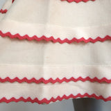 Herve Leger Scalloped A-Line Bandage Dress Ivory/Coral Size Small