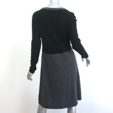 White + Warren Cashmere Colorblock Sweater Dress Black/Gray Size Medium