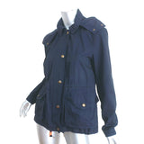 Burberry Brit Hooded Utility Jacket Navy Cotton Size Medium