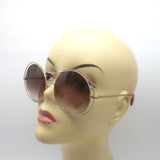 Zac Posen Rochelle Oversize Round Sunglasses Gold