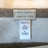 Massimo Alba Striped Sweater Taupe/Cream Cotton-Cashmere Size Medium