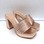Gianvito Rossi Platform Mule Sandals Lena Rose Gold Metallic Leather Size 35.5
