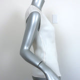 Theory Shirred Neck Top White Silk Size Small Cap Sleeve Blouse NEW