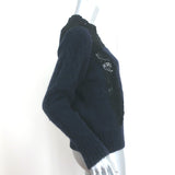 SEA Lace-Inset Sweater Navy Alpaca-Blend Cable Knit Size Small