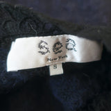 SEA Lace-Inset Sweater Navy Alpaca-Blend Cable Knit Size Small