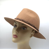 Lovely Bird Braided Band Fedora Hat Brown Wool Felt