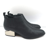 Alexander Wang Kori Ankle Boots Black Leather Size 37.5 Cutout Heel Booties