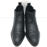 Alexander Wang Kori Ankle Boots Black Leather Size 37.5 Cutout Heel Booties