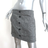 Veronica Beard Mini Skirt Fisher Gray Stretch Linen Herringbone Size 8