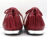 Aquazzura Forever Marilyn Tassel Flats Red Patent Leather Size 38.5