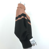 SER.O.YA Sweater Abi Black/Tan Chevron Knit Size Small Quarter-Zip Pullover NEW