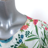 Christian Dior Blouse Cream/Multi Floral Print Jersey Size 40 Long Sleeve Top