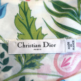 Christian Dior Blouse Cream/Multi Floral Print Jersey Size 40 Long Sleeve Top