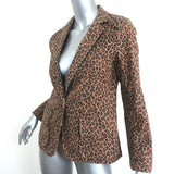 Nili Lotan Blazer Addison Leopard Print Cotton Size 4 One-Button Jacket