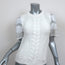 SEA Eyelet-Sleeve Sweater White Cable Knit Size Extra Small Short Sleeve Top