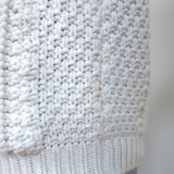 SEA Eyelet-Sleeve Sweater White Cable Knit Size Extra Small Short Sleeve Top