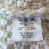 SEA Eyelet-Sleeve Sweater White Cable Knit Size Extra Small Short Sleeve Top