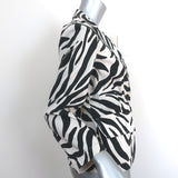 Nili Lotan Blazer Addison Zebra Print Cotton Size 4 One-Button Jacket NEW