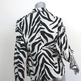 Nili Lotan Blazer Addison Zebra Print Cotton Size 4 One-Button Jacket NEW