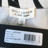 Nili Lotan Blazer Addison Zebra Print Cotton Size 4 One-Button Jacket NEW