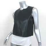Theory Hodal Leather Overlay Top Black/White Size Small Sleeveless Blouse